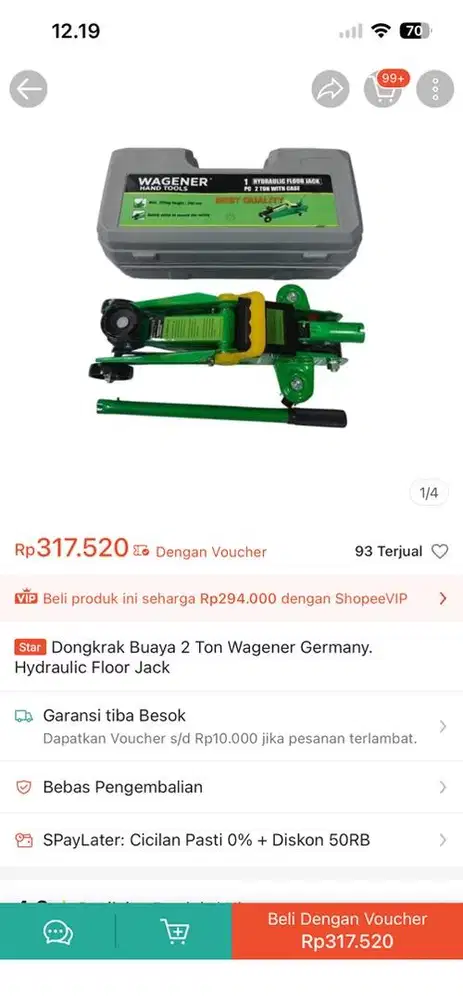 Dingkrak biaya 2 ton baru sekali pakai