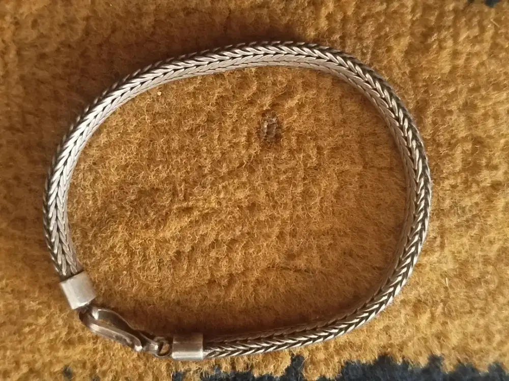 Gelang Perak 925 Solid 24,5 Gram Panjang 21,5 cm (Anyaman)