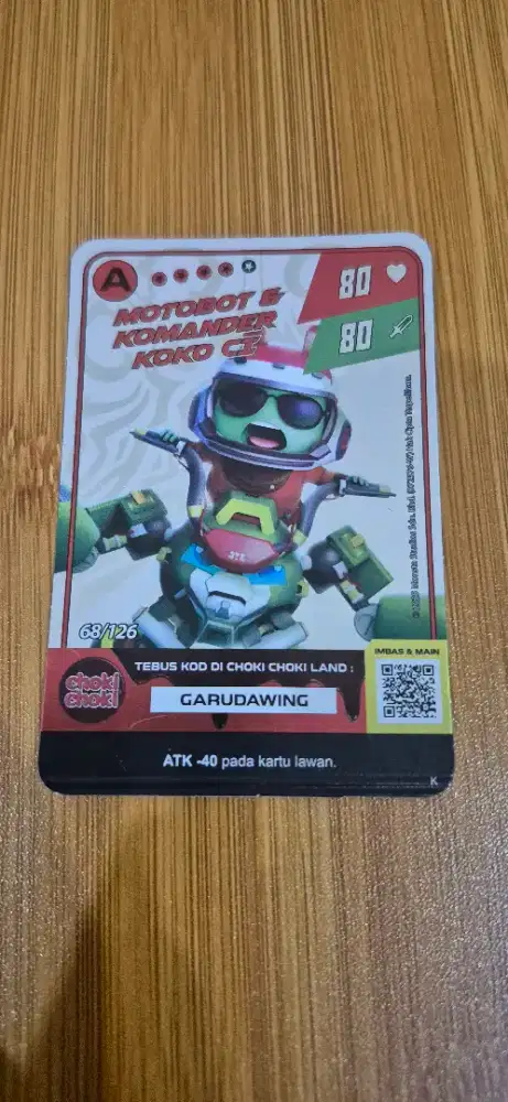 Kartu Boboiboy A Motobot & Komander koko ci