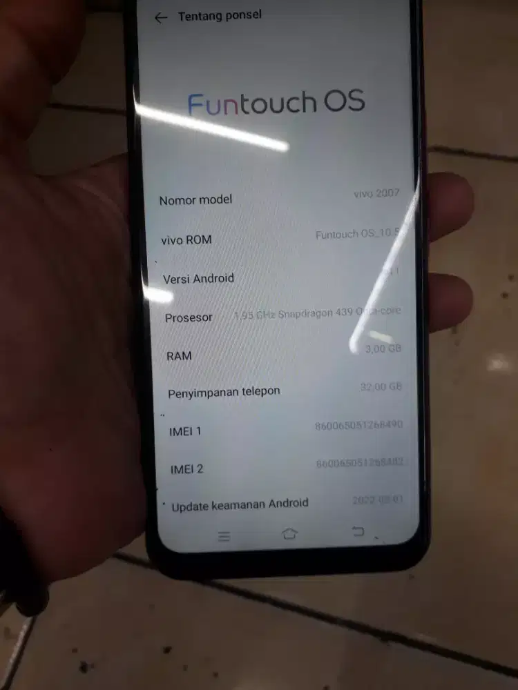 Vivo y12i ram 3/32 batangan siap pakai