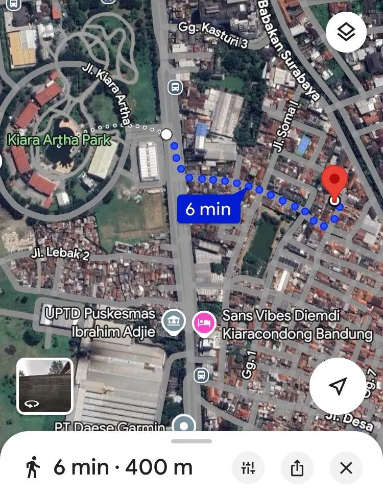 Jual tanah 280m2 lok kiaracondong jalan soma