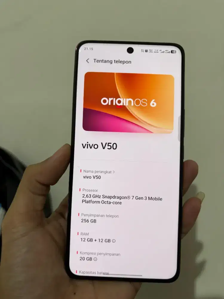 Vivo V50 5G ram 12+12 memori 256