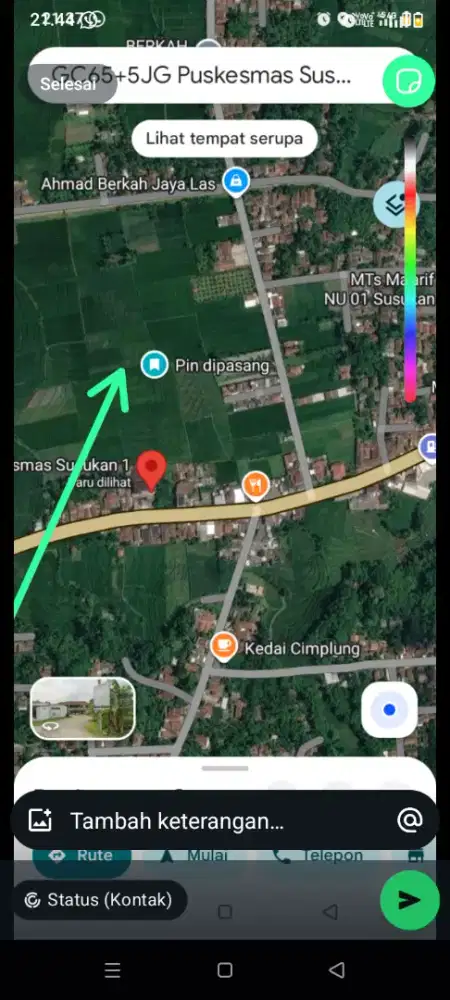 Sawah 50 ubin belakang puskesmas 1 susukan