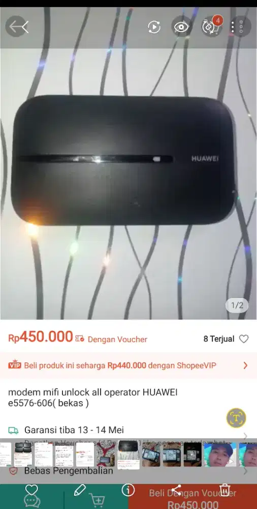 Modem Mif Wifi Huawei E5576 Unlock Bekas Normal