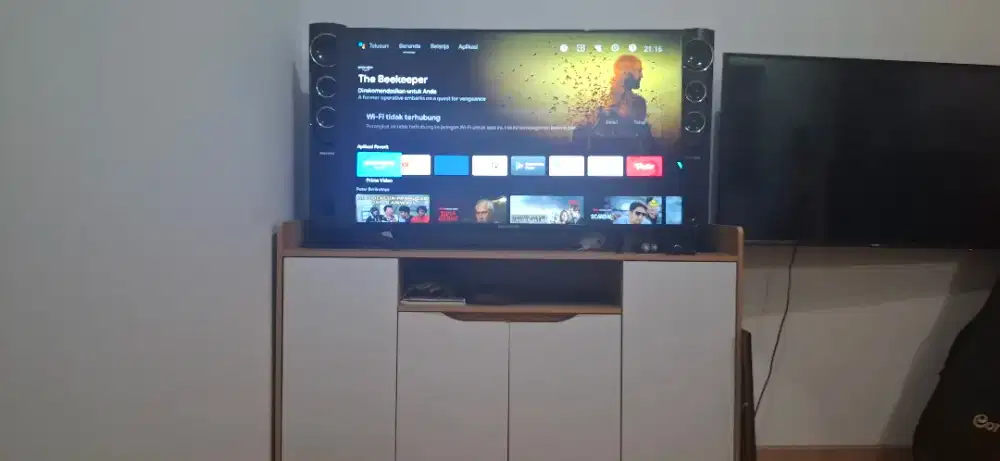 Dijual Polytron Android TV 43 Inc Cinemax + Tower Speaker -Free Lemari