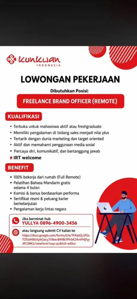 FREELANCE BRAND OFFICER KUNKWAN MANDARIN (REMOTE)