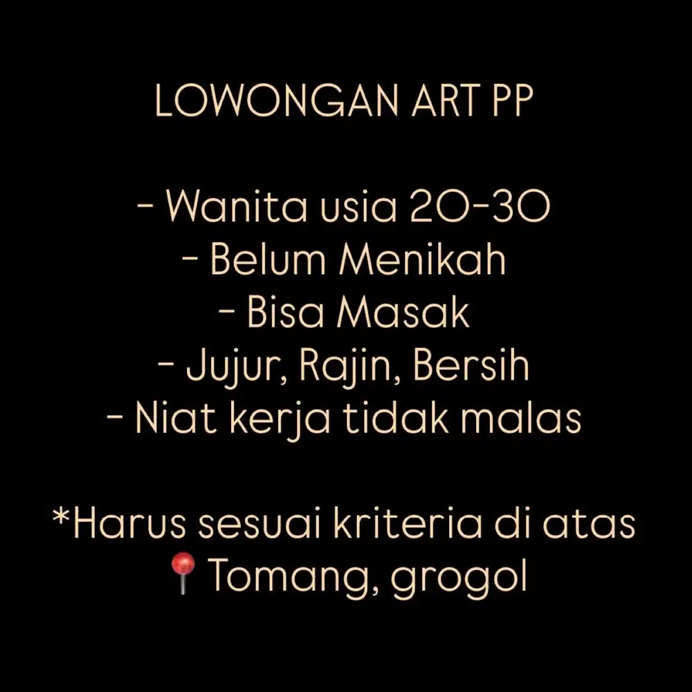 LOWONGAN ART PP/MENGINAP