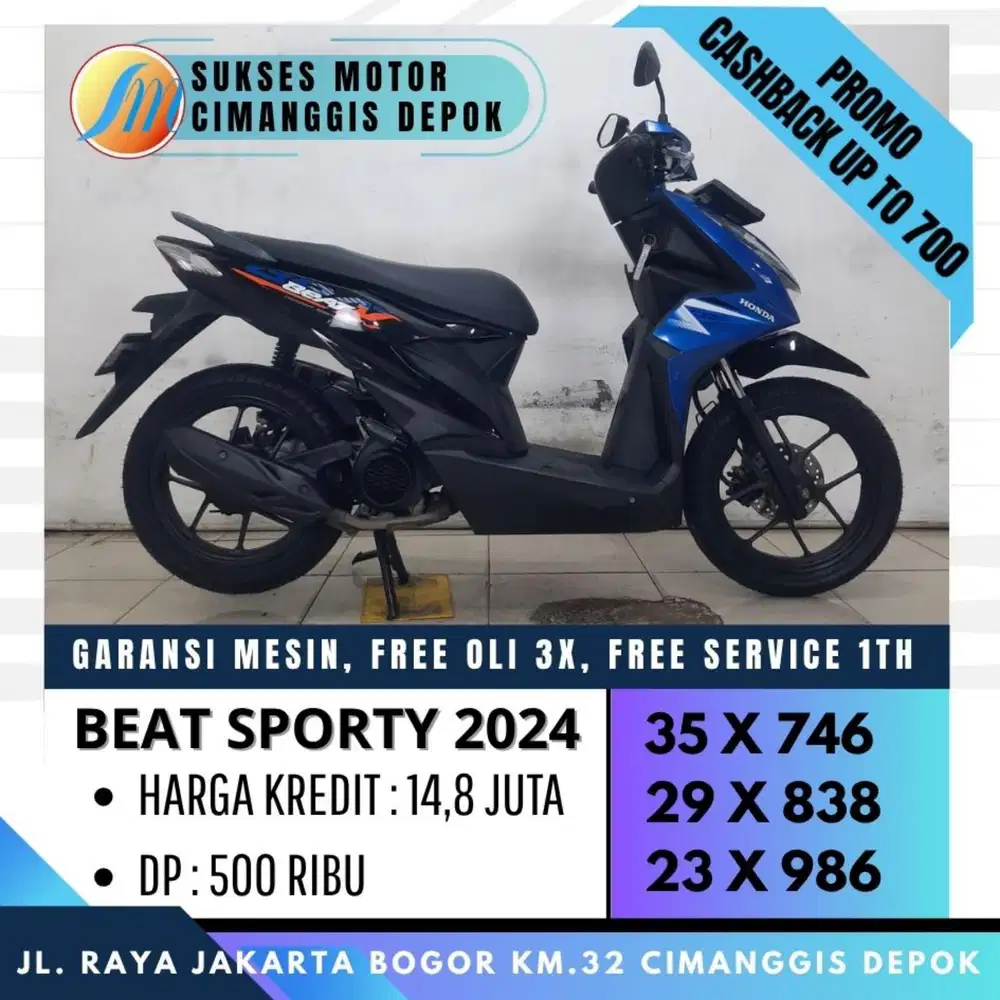 BEAT SPORTY CBS 2024 DP 500 PROMO KREDIT CICILAN RINGAN [SUKSES MOTOR]