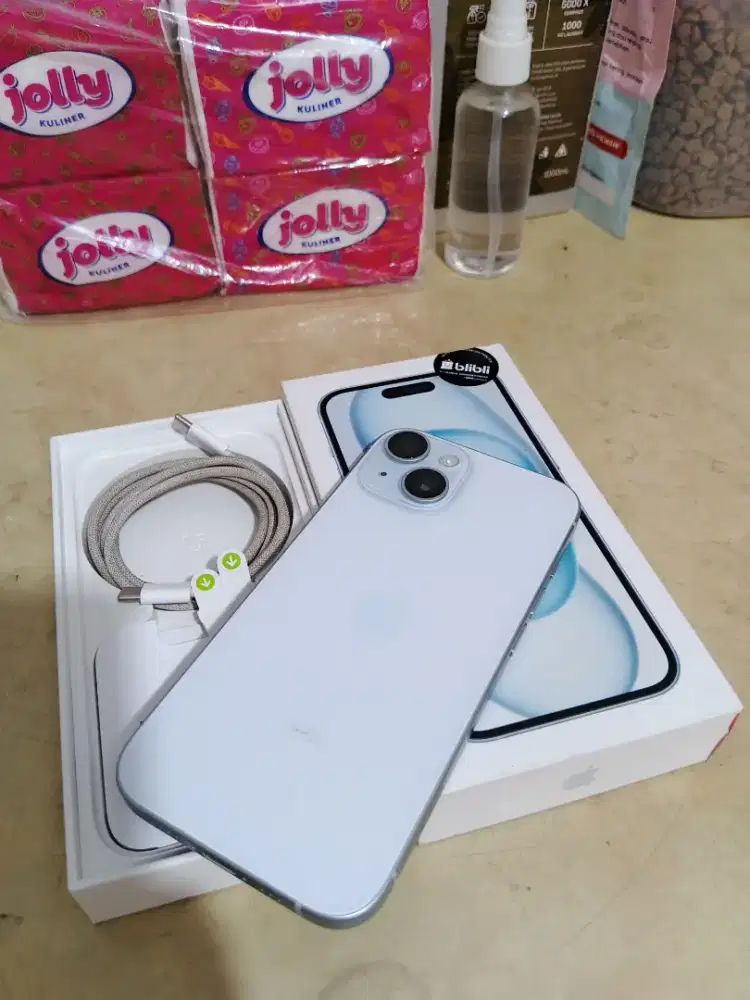 iPhone 15 128GB Blue ex Ibox 2 Garansi On maret 2027