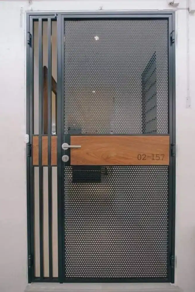 Pintu dobel plat perported grc lubang 3mm