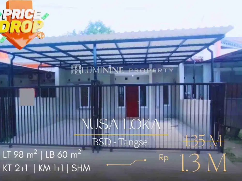RUMAH SIAP HUNI,SUDAH RENOV DEKAT TOL BSD & PASMOD DI NUSA LOKA BSD,BISA KPR,NYAMAN BEBAS BANJIR