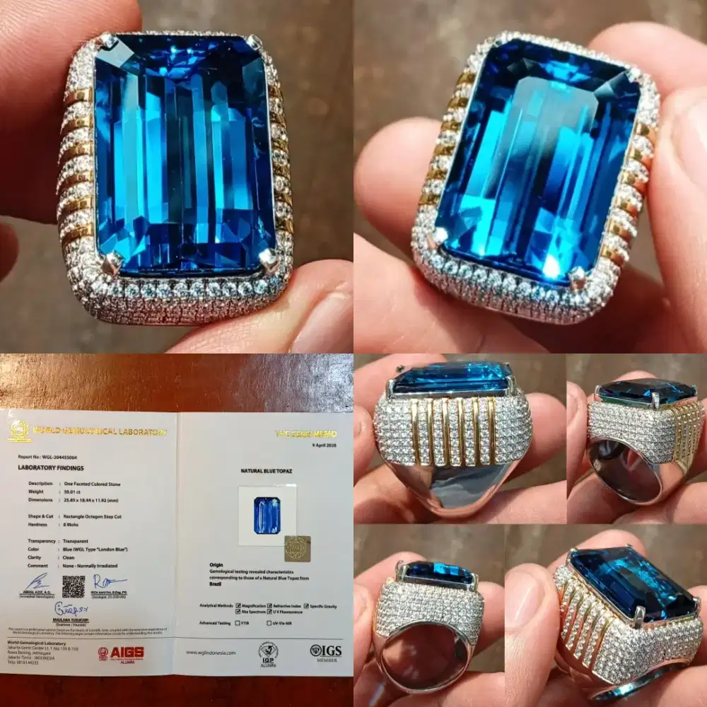 Batu Natural London Blue Topaz 59.01 ct