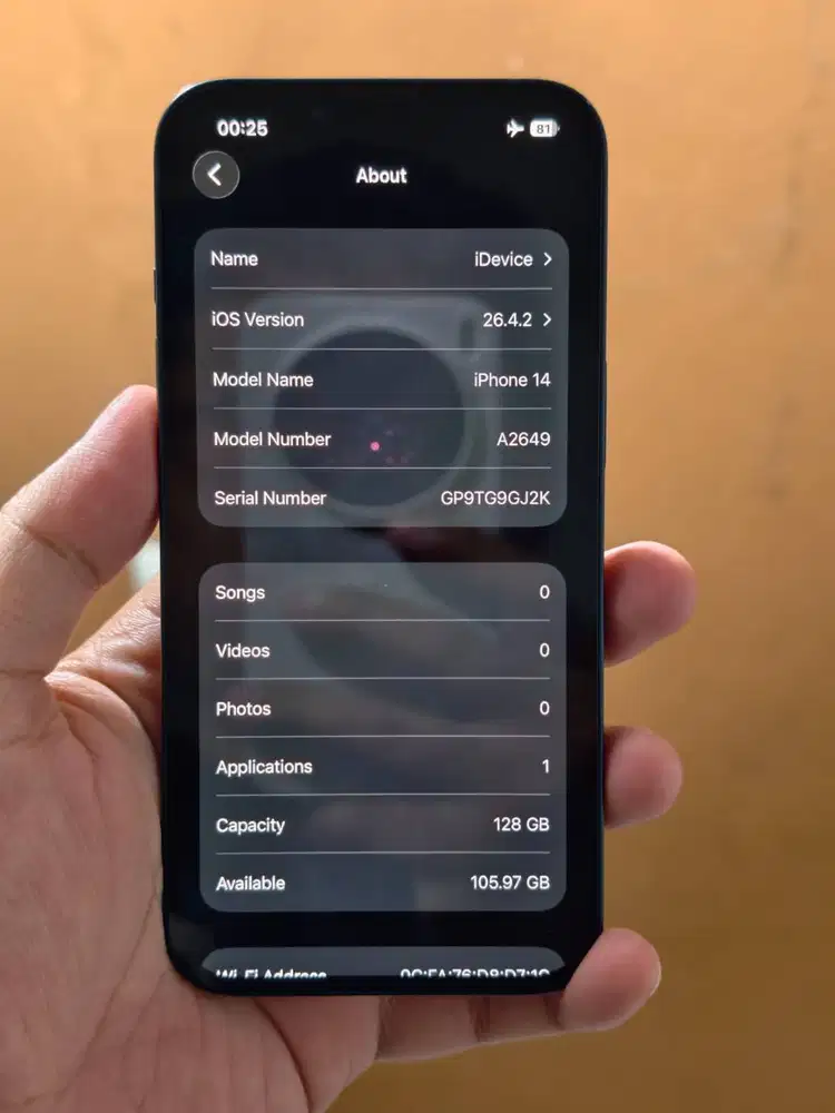 Iphone 14 128 Gb Hitam All Operator Bh 95% Fullset Mulus IOS 26