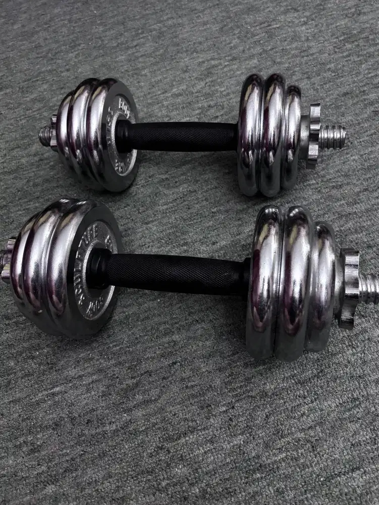 Dijual Sepasang Adjustable Dumbell Besi 10 kg x 2  Dumbbell