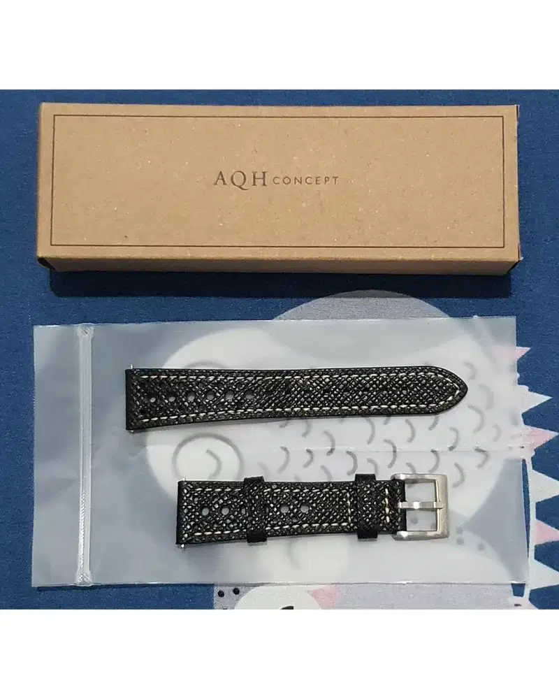 20mm AQH Racing Strap Epsom Leather Tali Jam Tangan Kulit Quick Releas