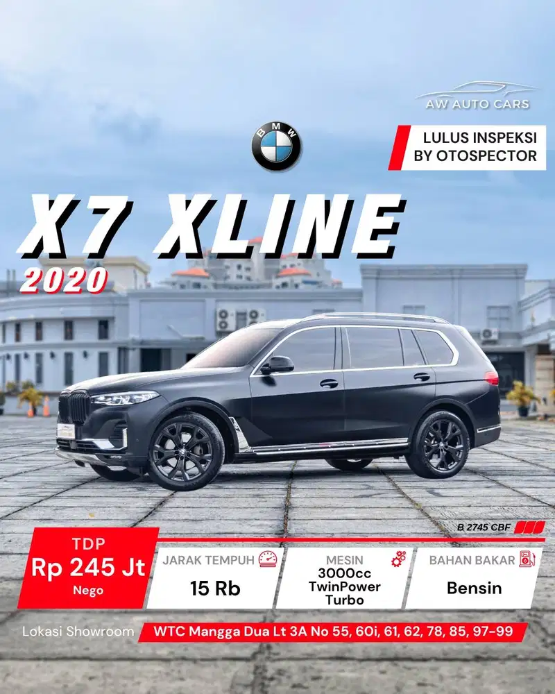 LOW KM BMW X7 4.0i xLine NIK 2020 xDrive 2021 2022 mdl 2019 msport
