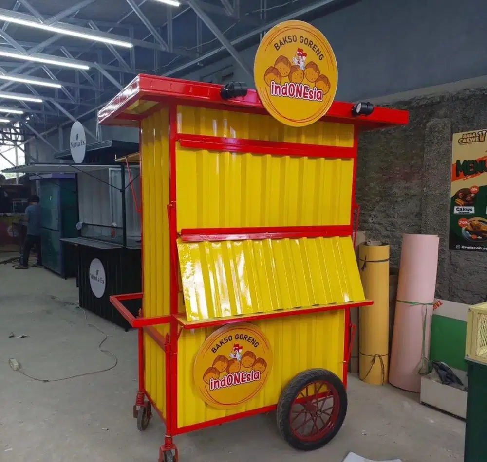 Gerobak Jualan Bekas jualan Bakso Goreng