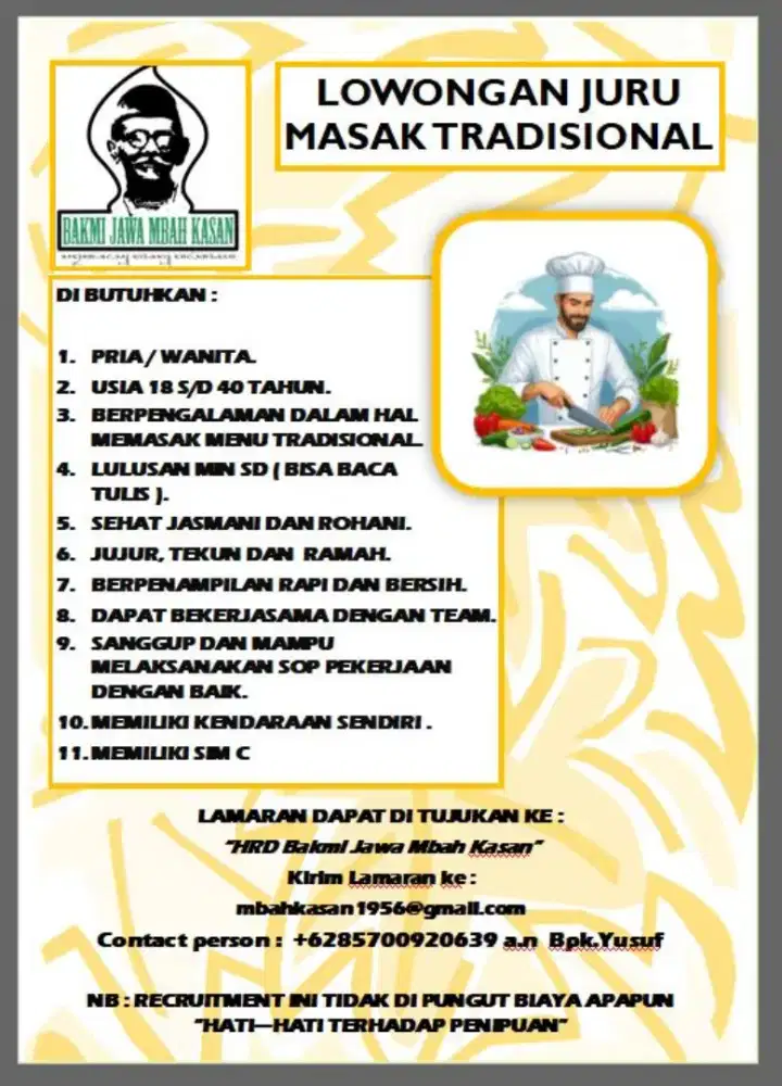 Lowongan Juru Masak