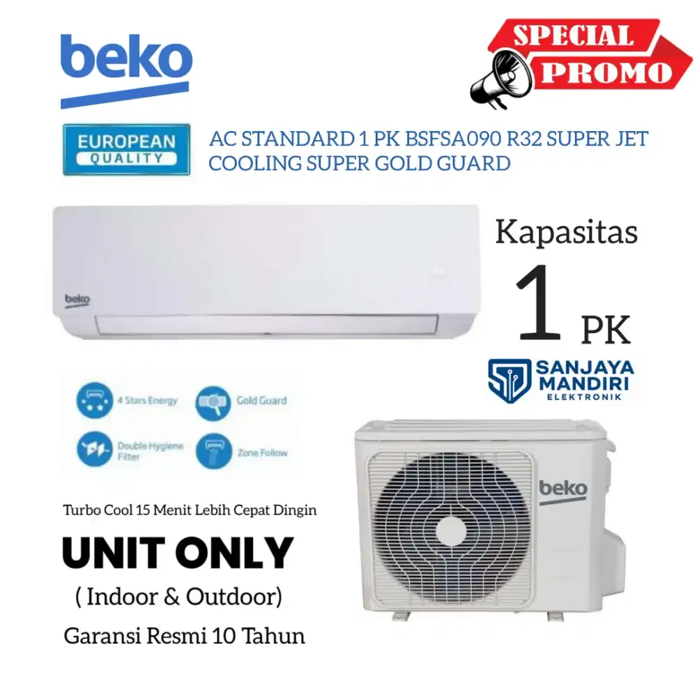 AC BEKO STANDARD 1 PK BSFSA090 R32 SUPER JET COOLING SUPER GOLD GUARD