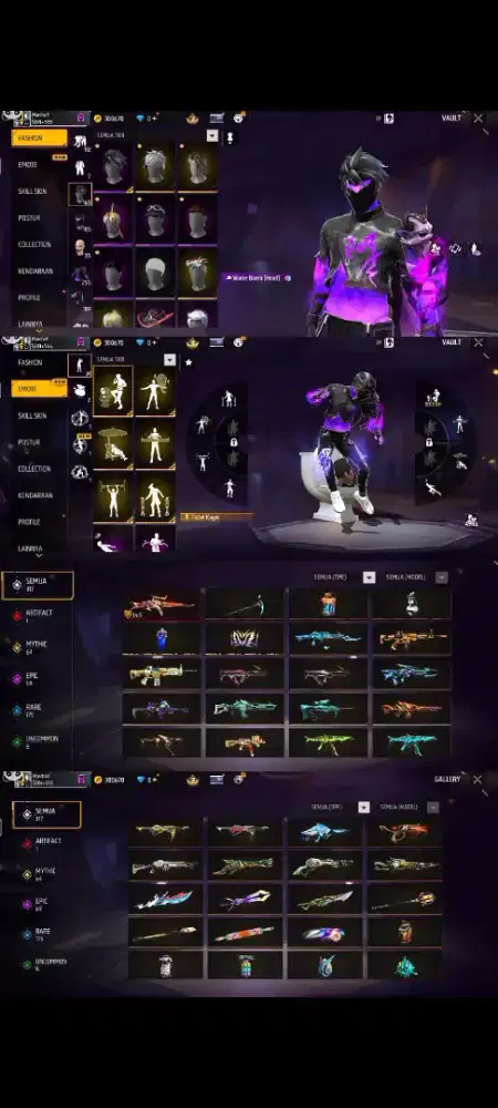 Akun free fire sg lumut dan trompet