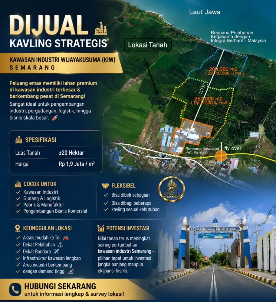 Kavling kawasan industri Wijaya Kusuma Semarang