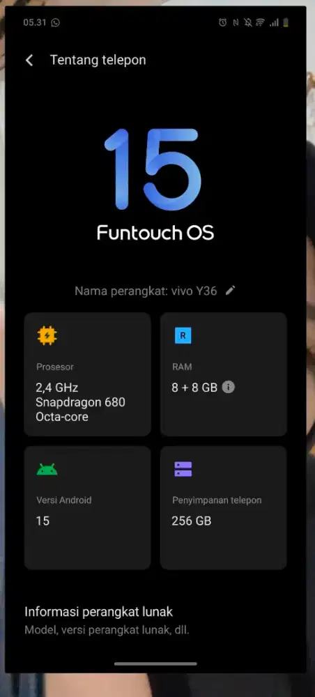 VIVO Y36 | Snapdragon 680 | 8+8GB / 256GB