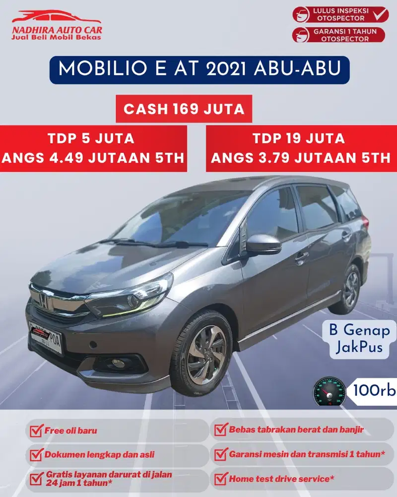 DP 5 Juta Mobilio E AT 2021 Abu-abu