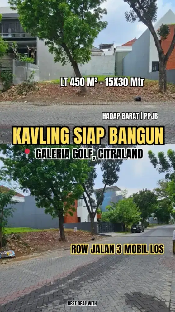 DIJUAL KAVLING SIAP BANGUN LOKASI ELITE GALERIA GOLF CITRALAND UTAMA