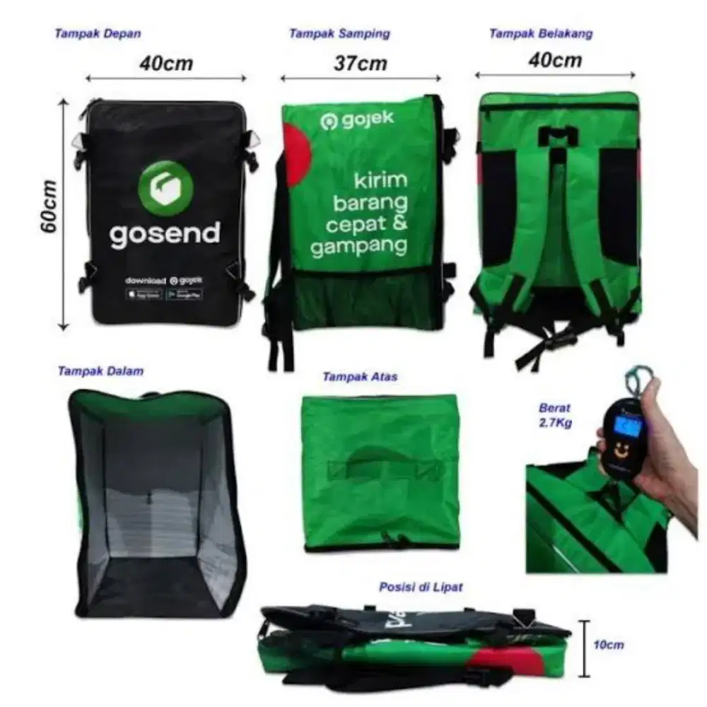 Tas Gosend + Jas Hujan Gojek Original