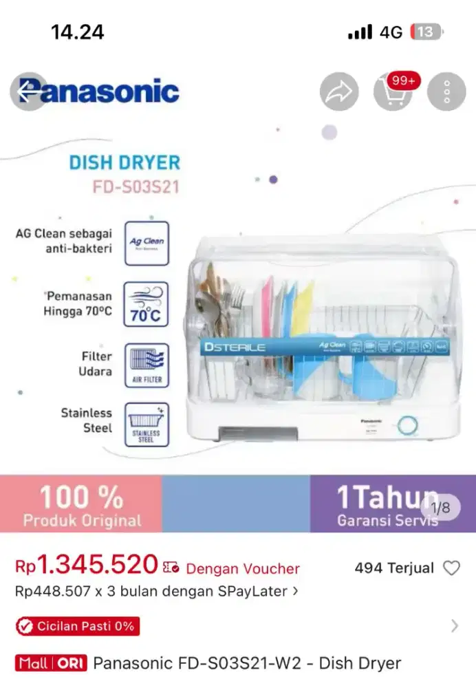 Steril alat makan dan botol bayi