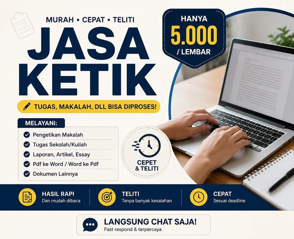 Jasa Ketik Dokumen, Makalah, Artikel, Laporan