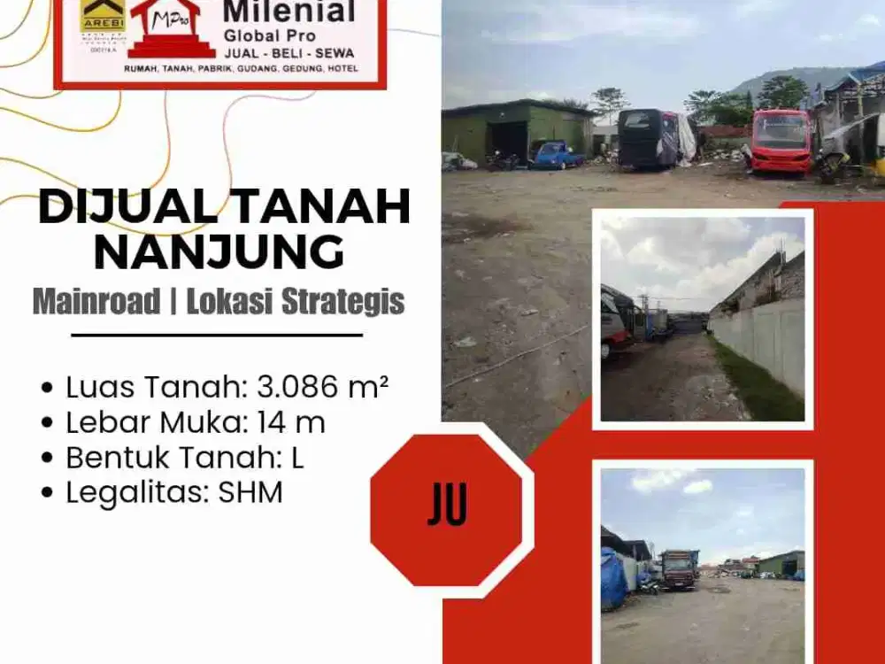 Dijual tanah lokasi strategis di mainroad nanjung