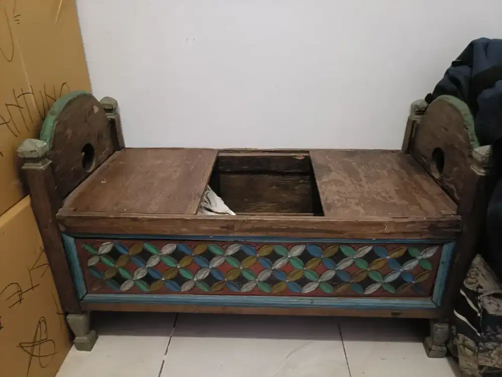 Antique wooden trunk