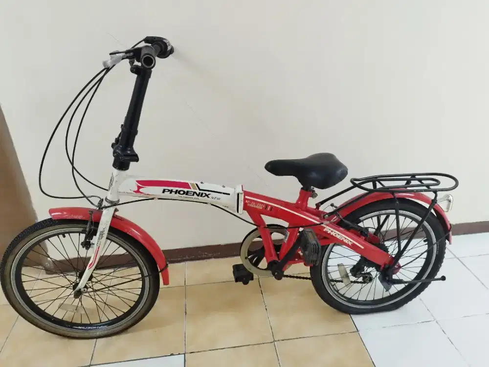 Jual Sepeda Lipat New Phoenix Warna Merah Putih