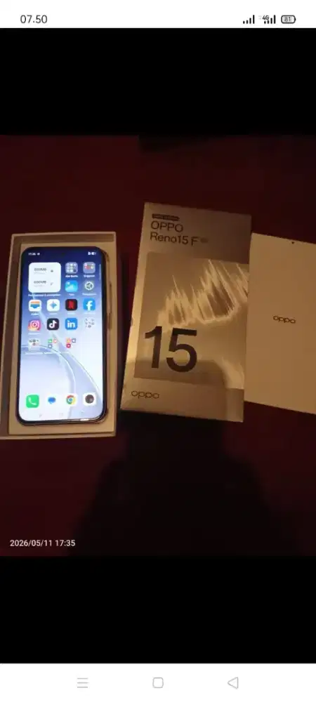 Oppo reno 15f ram 11/256 mulus lengkap Bru buka dusbook