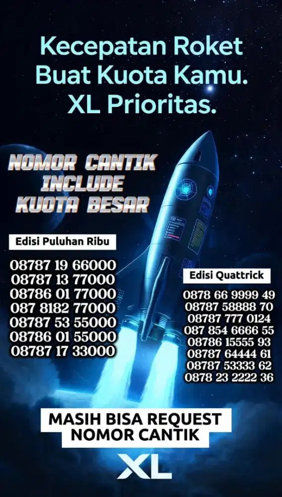 nomor cantik include kuota besar super kencang