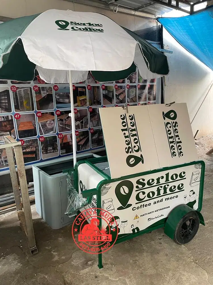 Gerobak box kopi model tarik motor
