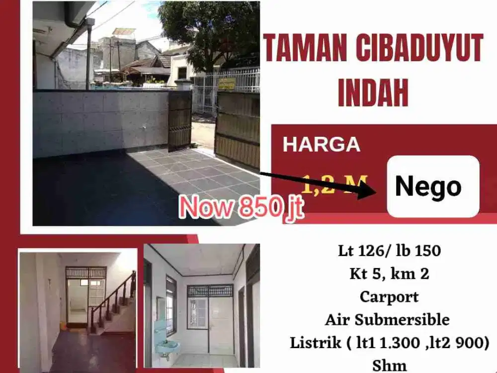 Dijual cepat rumah di taman Cibaduyut indah