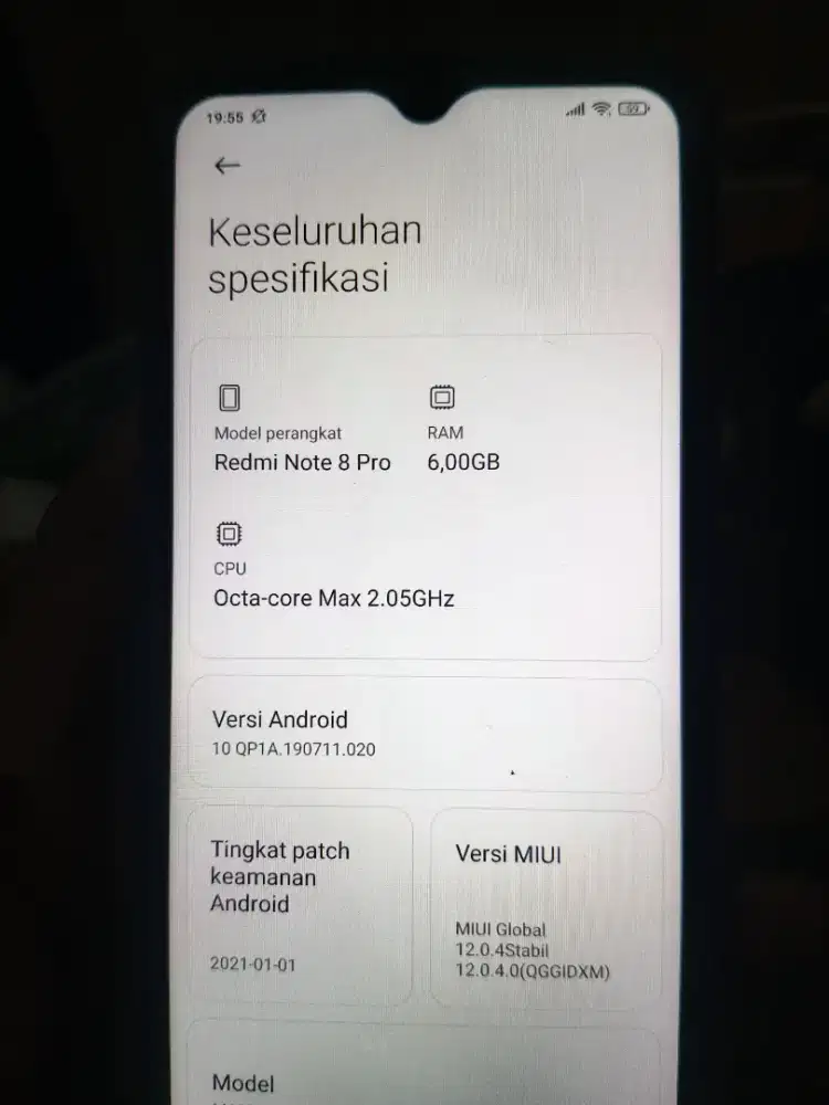 Di jual HP Xiaomi Readmi Note 8 pro
