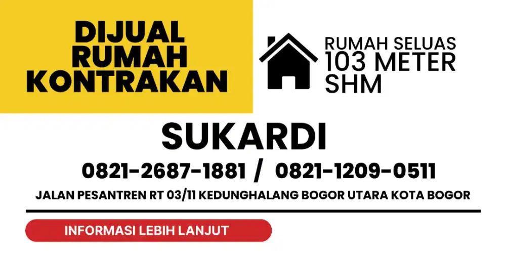 Di jual cepat kontrakan 2 pintu