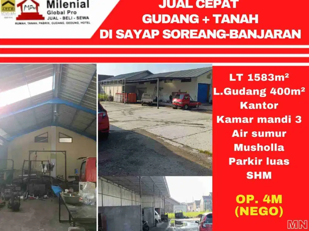 Dijual cepat gudang di sayap Soreang - banjaran