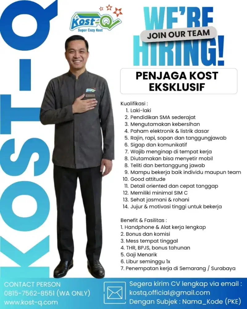 Lowongan Penjaga Kost Eksklusif