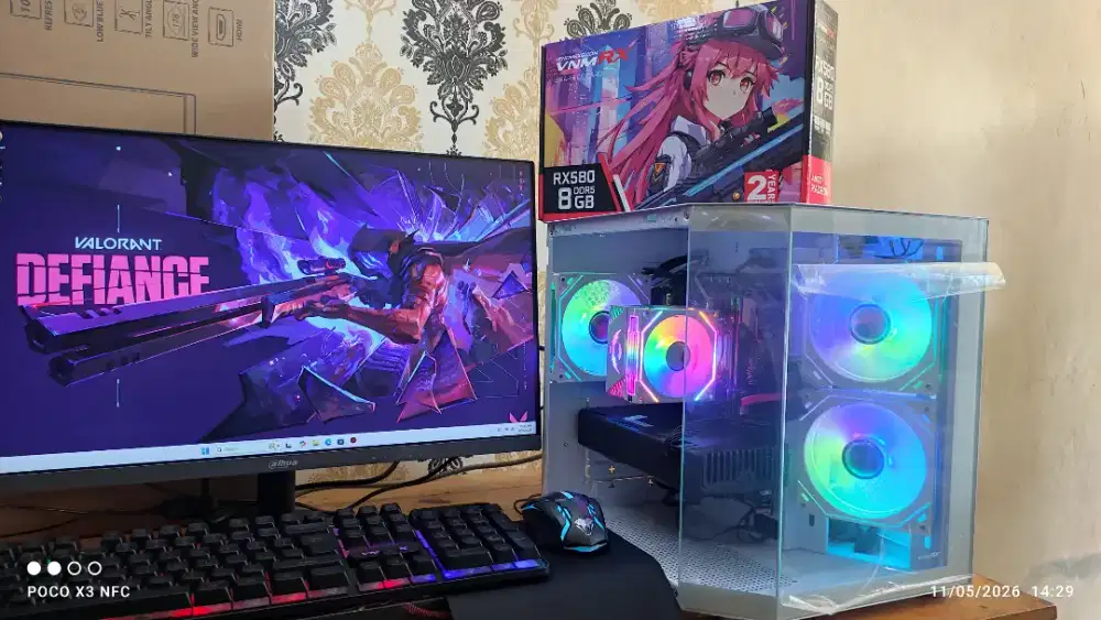 PC BARU FULLSET CORE I5 GEN-12 (16+512GB) RX580 8GB, LED 24 100HZ