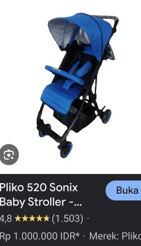 Stroler pliko sonic cabin size msh bagus