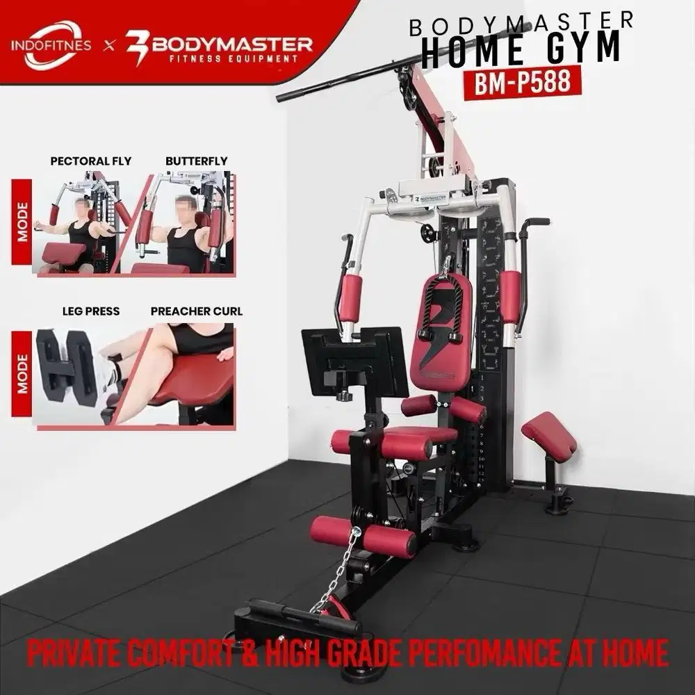 BODYMASTER Home Gym BM-P588 leg press pec deck butterfly alat home fit