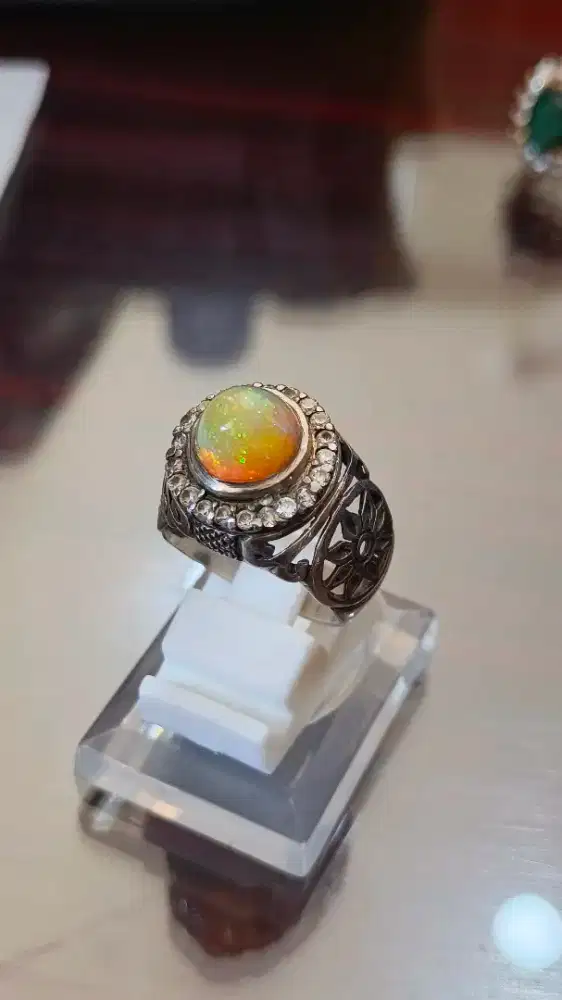Kalimaya opal banten ikatan perak