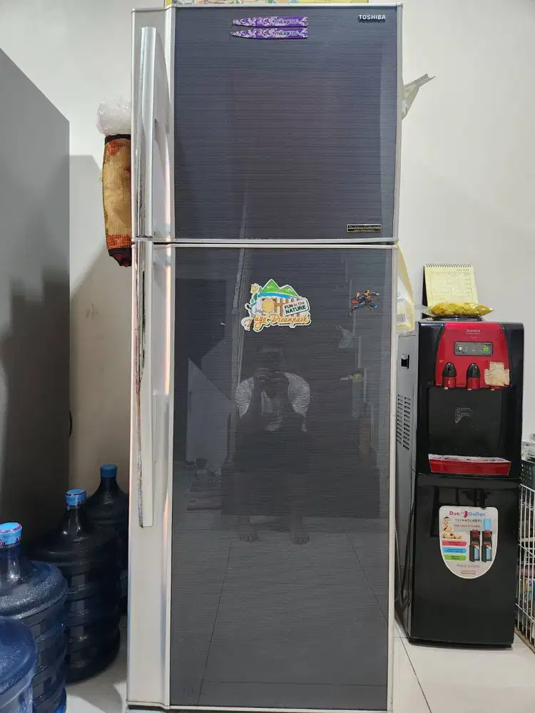 Jual cepat kulkas 2 pintu merek Toshiba