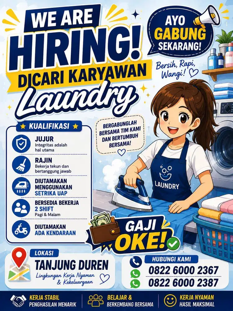 Di cari karyawan laundry