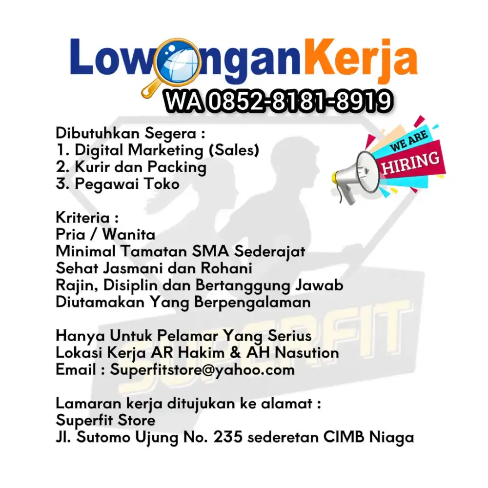 Dibutuhkan Segera di Medan