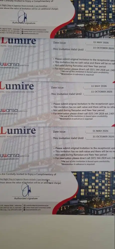 Voucher Hotel Lumire Senen.